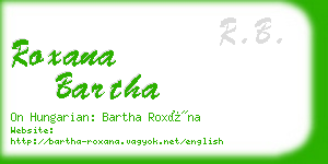 roxana bartha business card